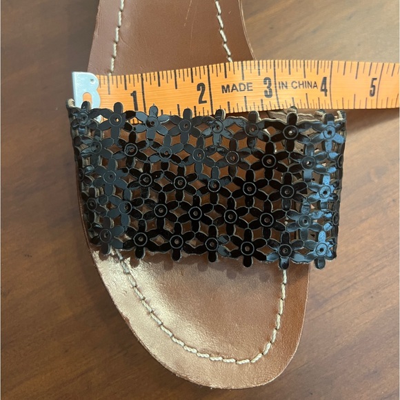 TORY BURCH Cork Wedge Black Leather Heel Sandal - Picture 14 of 15